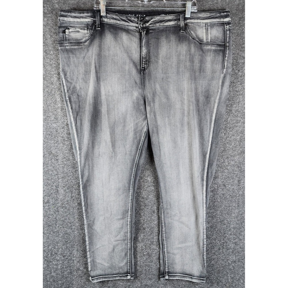 Laurie Felt Jeans Womens 3X Silky Ankle Skinny Grey Vital Stretch EUC